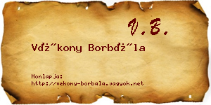 Vékony Borbála névjegykártya